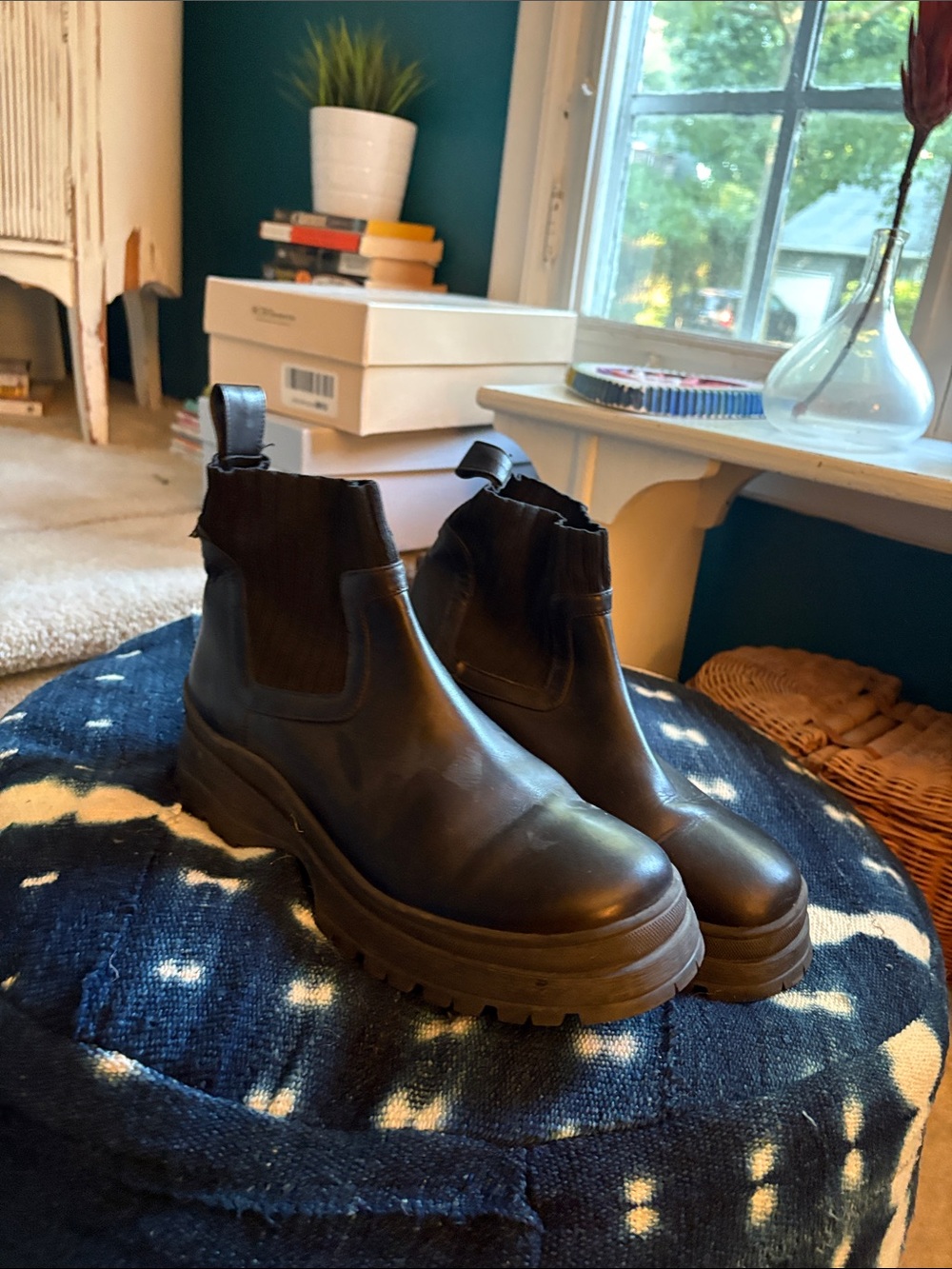 STAUD Black Leather Chelsea Lug Booties - Picture 5 of 5
